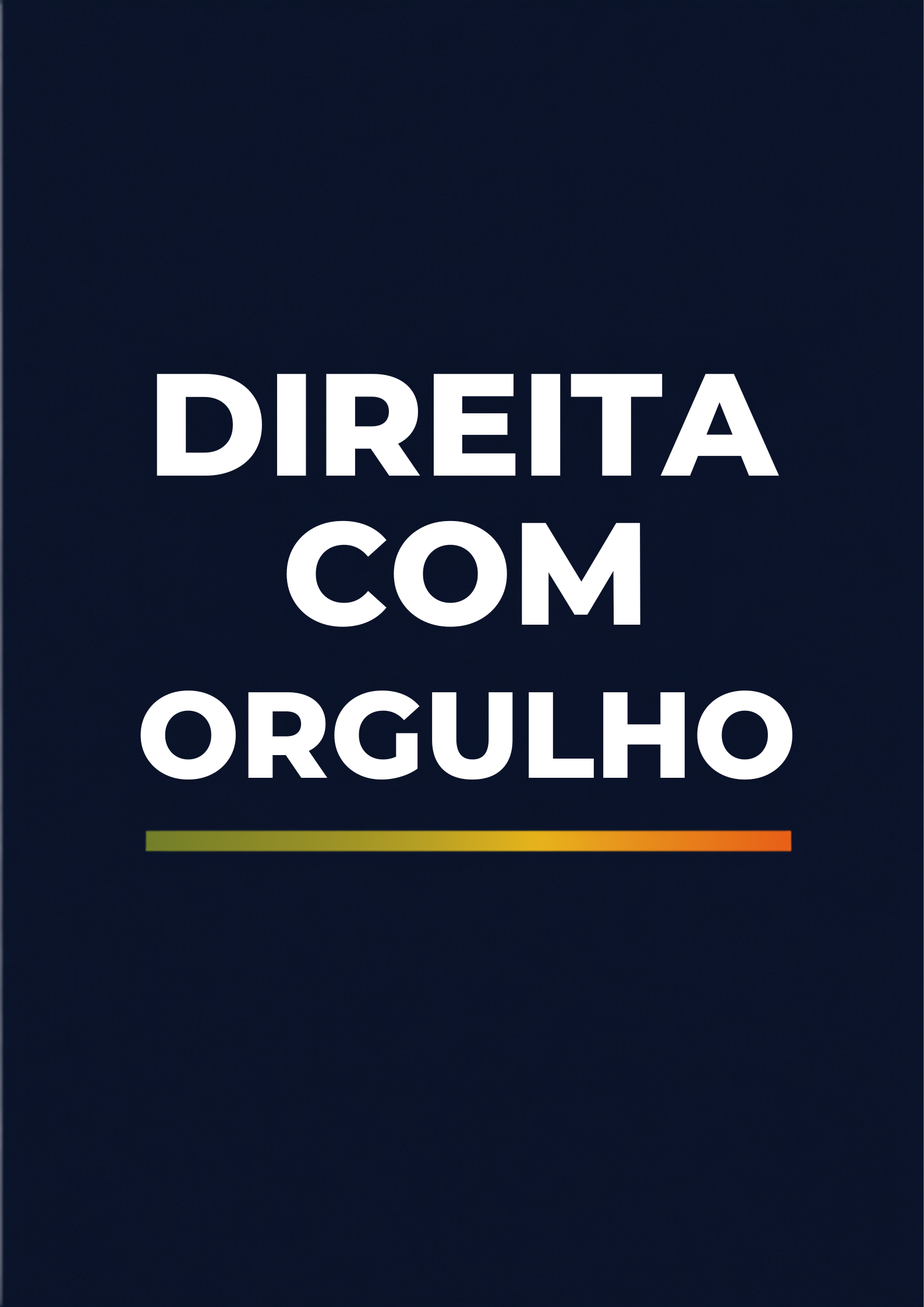 Estampa Direita com Orgulho — camiseta azul marinho com tipografia branca